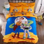 CASA 100% Cotton Kids Bedding Set Boys Toy Story Duvet cover and Pillow case and Fitted Sheet,3 Pieces,Twin,Woody and Buzz Lightyear