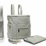 Diaper Bag by Miss Fong,Baby Diaper Bag Backpack with Changing Pad,Wipes Pouch,Diaper Bag Organizer,Stroller Straps and Insulated Pockets (Grey)