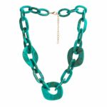 Olsen Twins Long Geometry Acrylic Chain Link Necklace for Women Sweater Jewelry