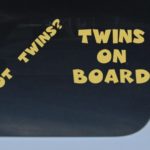 GET 2 decals Got Twins? and Twins on Board Gold Car Auto Window Sticker boy girl baby