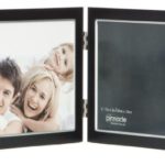 Pinnacle Metal 7×5 Double Black and Silver Hinged Picture Frame