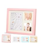 Ninos Baby Handprint, Footprint and Wooden Picture Frame Kit – Memory Maker for Growing Infants and Toddlers – Soft, Nontoxic Clay – Best Baby Shower or Maternity Gift (Pink)