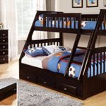 Discovery World Furniture Twin over Full Bunk Bed with 3 Drawer Storage, Espresso