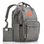 Baby Diaper Bag Backpack – Multi-Function Waterproof Travel Baby Bags for Mom, Dad, Men, Women – Large Maternity Nappy Bags for Girls & Boys – Durable, Stylish – Diaper Mat Included (Classic Gray)