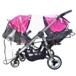 Weather Shield Double Stroller Rain Cover Twin Tandem Universal Size Baby Toddler Wind Shield Deal Popular Accessories Waterproof Windproof Travel Insect Protector (QH)