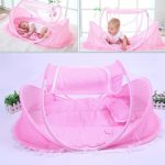KidsTime Baby Travel Bed,Baby Bed Portable Folding Baby Crib Mosquito Net Portable Baby Cots Newborn Foldable Crib(PINK)