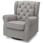 Delta Children Emerson Upholstered Glider Swivel Rocker Chair, Dove Grey with Soft Grey Welt