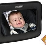 Alphabetz Large PU Leather Baby Backseat Car Mirror, Black