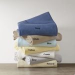 Madison Park Freshspun Basketweave Luxury Cotton Blanket Navy 66×90 Twin Size Basketweave Premium Soft Cozy 100% Cotton For Bed, Couch or Sofa