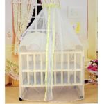 KateDy Baby Bed Net Mosquito Net Crib Tent Canopy Netting for Crib Cot,Round Yellow Cloth Edge Curtain,Canopy for Bed,Round Insect Fly Screen,Insect Protection Repellent Shield