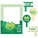 Big Dot of Happiness Double The Fun – Twins Two Peas in a Pod – Baby Shower or First Birthday Party Selfie Photo Booth Picture Frame & Props – Printed on Sturdy Material