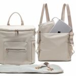 Diaper Bag by MF Store,Baby Diaper Bag Backpack with Laptop Sleeve,Changing Pad,Wipes Pouch,Diaper Bag Organizer,Stroller Straps and Insulated Pockets (Light Grey)