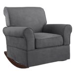 Baby Relax The Mackenzie Microfiber Plush Nursery Rocker Chair, Grey