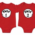 Nursery Decals and More Matching Twin Onesies, Includes 2 Bodysuits, 0-3 Month Twin 1 Twin 2