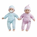 Melissa & Doug Mine to Love Twins Luke & Lucy 15” Light Skin-Tone Boy & Girl Baby Dolls with Rompers, Caps, Pacifiers