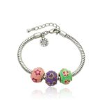 Little Miss Twin Stars Superstar Cutie 14k Gold-Plated 3 Slides Girl’s Bracelet With ed Design