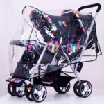 Clear Stroller Rain Cover Weather Pram Baby Infant Double Pushchair Wind Shield Raincoat – Activity & Gear Strollers & Accessories – 1 x Clear Stroller Rain Cover