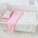 Best Quality – Bedding Sets – Pcs Set Baby Bedding Set Pure Cotton Flamingo Grey Cloud Pattern Crib Kit Including Pillowcase Duvet Cover Cot Flat Sheet – by Squeeque – 1 PCs