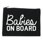Babies On Board Twins Pregnancy Announcement Cosmetic Makeup Bag Black Large