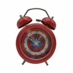 Wolf Warrior Novelty Superhero Analog Alarm Clock Silent Sweep Night Backlight Home Decoration Round Desk Alarm Clock Children Gift (3″ Captain of America)