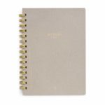 DesignWorks Ink Textured Paper Twin Wire Bound Notebook No. 2, Almond Cookie