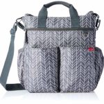 Skip Hop Messenger Diaper Bag With Matching Changing Pad, Duo Signature, Grey Feather