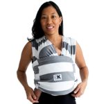 Baby K’tan Original Baby Carrier, Stripe Print, Charcoal – Women 16-20 (L) / Men Jacket 43-46 – Newborn Sling – Infant, Child Wrap (Newborn to -35lbs)
