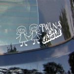 Vinyl Wall Statement Family DIY Decor Art Stickers Home Decor Wall Art Twins On Board Sweet Girls for Car Sticker