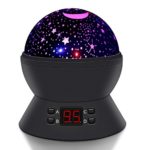 SCOPOW Constellation Night Light Star Sky with LED Timer Auto-Shut Off, 360 Degree Rotation Colorful Moon Night Lamp Gift for Baby Kid Children Bedroom Nursery Decor (Black)