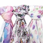 Muslin Swaddle Blanket Set ‘Flutter’ Large 47×47 inch | Super Soft Bamboo Blankets | Flowers, Butterflies, and Florals | 3 Pack Baby Shower Gift Bundle of Swaddles for Girls | 10,000 Wash Warranty