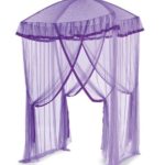 HearthSong® Sparkling Lights Hanging Bed Canopy Play Tent with Interior LED Light String – Kid’s Bedroom Decor – Fits Twin to Queen Sized Beds – 58 x 50 – Purple