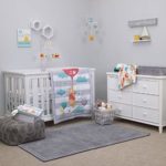 Disney Winnie The Pooh First Best Friend 4 Piece Nursery Crib Bedding Set, Aqua/Grey/White/Red