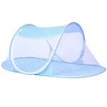 CHRISLZ Ultra Thin Summer Mosquito Net for Children Portable Folding Baby Travel Bed Crib Baby Cots Newborn Foldable Crib (Blue-Thin)