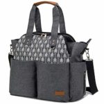 Lekebaby Large Diaper Bag Tote Satchel Messenger for Mom and Girls in Grey, Arrow Print