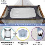 2-in-1 Head Shaping Pillow Backed Newborn Baby Hammock for Crib and Portable Bed,%100 Cotton Comfortable,Strong Safety Measures Quality Assured Breathable Enhanced Nursery Womb Bassinet