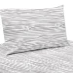 Sweet Jojo Designs 3-Piece Wood Grain Print Twin Sheet Set for Grey and White Woodland Deer Bedding Collection