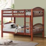Harper&Bright Designs Bunk Bed Solid Wood Twin Over Twin Bunk Beds with Ladder (Walnut)