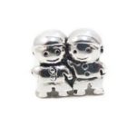 Two Brothers Twins Sons Bead Highest Quality Charm Sterling Tone Fits Pandora & Similar Bracelets