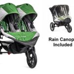 Baby Jogger 2016 Summit X3 Double – Green/Gray with Double Rain Canopy