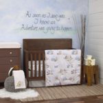 Disney Winnie The Pooh Classic Storybook 6 Piece Nursery Crib Bedding Set, Ivory/Light Blue/Sage/Tan