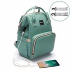 Baby Diaper Bag Backpack,NUTK Multi-Function Waterproof Nappy Bags,Large Capacity, Durable and Stylish Travel Backpack with USB Charging Port for Mom Dad Men,Green