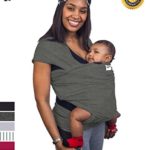 Slate Grey Baby Sling Carrier Wrap by Cozitot | Medium Stretch, No-sag Baby Carrier | Baby Wrap Sling | Small to Plus Size Baby Sling | Nursing Cover | Best Baby Shower GIF