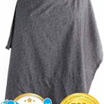 Nursing Cover with Sewn in Burp Cloth for Breastfeeding Infants | Free Matching Pouch | Best Apron Cover Up for Breast Feeding Babies | Covers Up Newborns in Public | 2017 Nappa Winner | Chambray