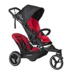 phil&teds Dot Compact Inline City Stroller with Double Kit, Chili – Compact Frame with Full Size Seat – Newborn Ready – Parent Facing Seat Included – Compact, One Hand Fold – Puncture Proof Tires