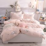 Toys Studio Pink Rabbit Kids Duvet Cover Set Twin (68”x90”), 3 Pieces (2 Pillowcase, 1 Duvet Cover) Cartoon Animal Cotton Bedding Sets with Zipper Closure Children Duvet Cover for Boys, Girls, Teens