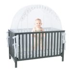 Baby Crib Safety Pop up Tent: Premium Baby Bed Canopy Netting Cover| See Through Mesh Top Nursery Mosquito Net |Stylish and Sturdy Unisex Infant Crib Tent Net |Protect Your Baby from Falls and Bites