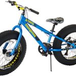 Mongoose Kong Fat Tire Mountain Bike for Kids and Children, Featuring 13-Inch/Small High-Tensile Steel Frame, 7-Speed Shimano Drivetrain, Mechanical Disc Brakes, and 20-Inch Wheels, Blue