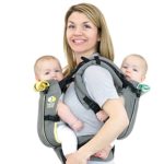 TwinGo Carrier – Air Model – Cool Grey – Great for All Seasons – Breathable Mesh – Fully Adjustable Tandem or 2 Single Baby Carrier for Men, Woman, Twins and Babies 10-45 lbs