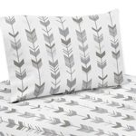 Sweet Jojo Designs 3-Piece Grey and White Arrow Twin Sheet Set for Woodsy Collection Set