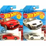 Hot Wheels 2019 Nissan 300ZX Twin Turbo 110/250 Red and White 2 Car Bundle Set